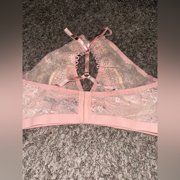 Victoria’s Secret Very Sexy Pink Floral Lace & Mesh Bralette Size Large - Picture 5 of 7